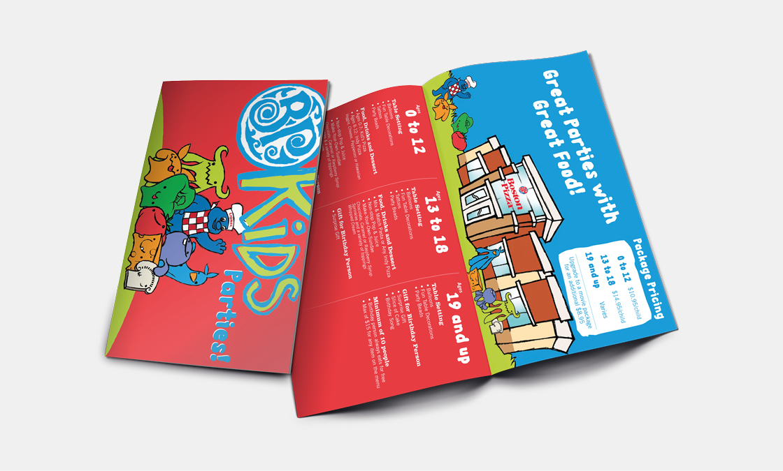Kids menu sleeve